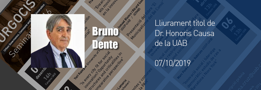 Lliurament del titol de Dr. Honoris Causa a Bruno Dente